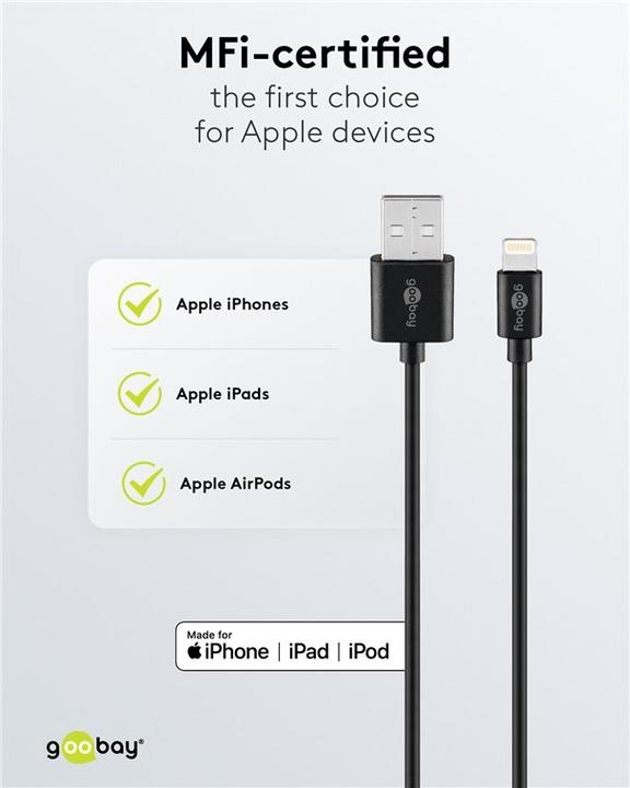 Immagine prodotto Goobay Cavo di ricarica e sincronizzazione (1 m, USB 2.0)
