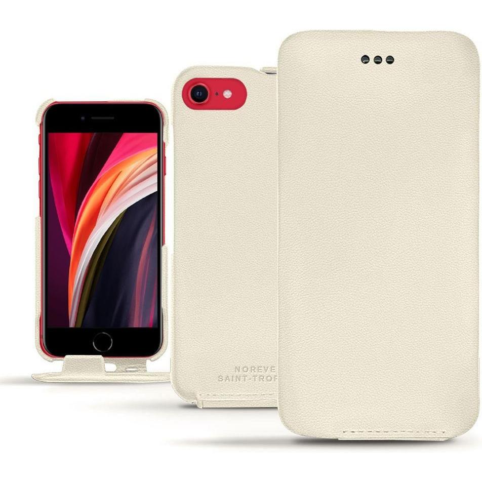 Noreve Lederschutzhülle vertikal (Apple iPhone SE (2nd Gen), Apple iPhone SE (3rd Gen)), Smartphone Hülle, Weiss