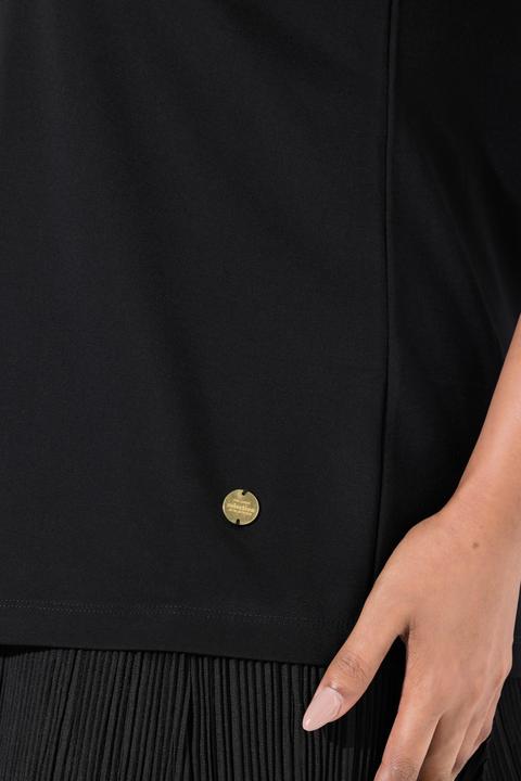 Actual product image Ulla Popken Flower Brooch Short Sleeve Tee (50, 52)