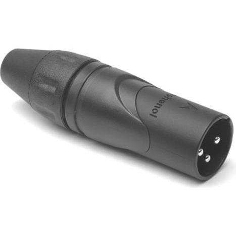 Amphenol 3 pole XLR Connector male AX series in black, Kabel Zubehör, Schwarz