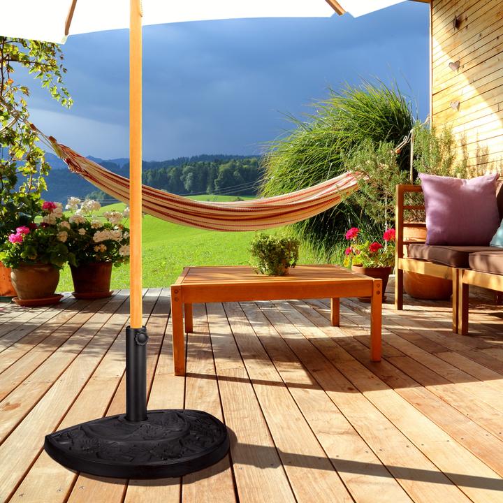 Image du produit Relaxdays Pieds de parasol demi-rond, noir