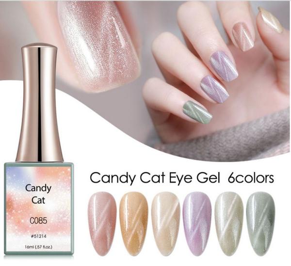 Produktbild Canni Gellack Candy Cat C089 UV/LED (Silber Glitzer-Schimmer, Gel-Effekt Nagellack)