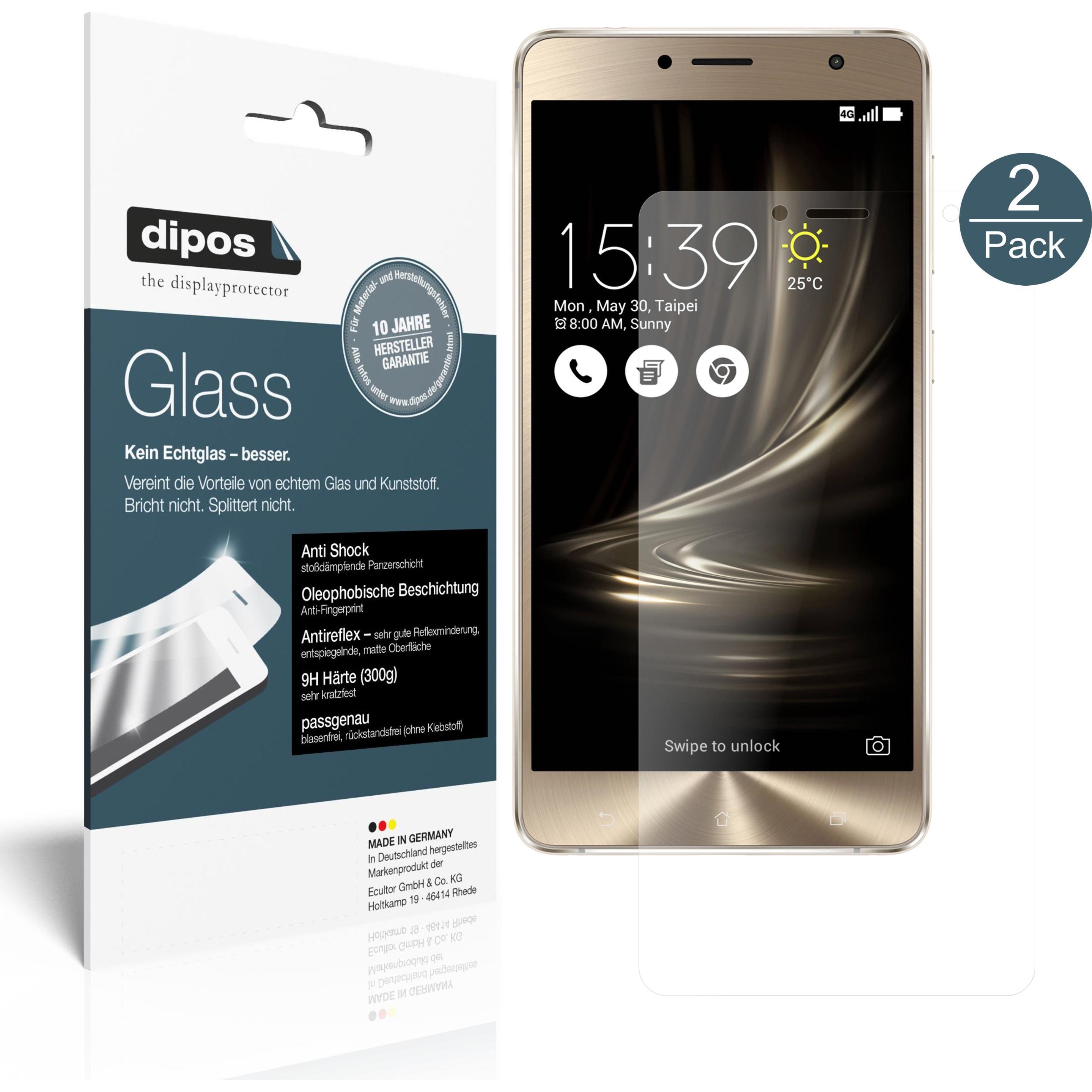 Dipos Displayschutz Anti-Shock (1 Stück, Asus Zenfone 3 Deluxe), Smartphone Schutzfolie, Transparent