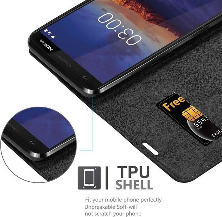 Actual product image Cadorabo Book Invisible Magnet Cover (Nokia 3.1)