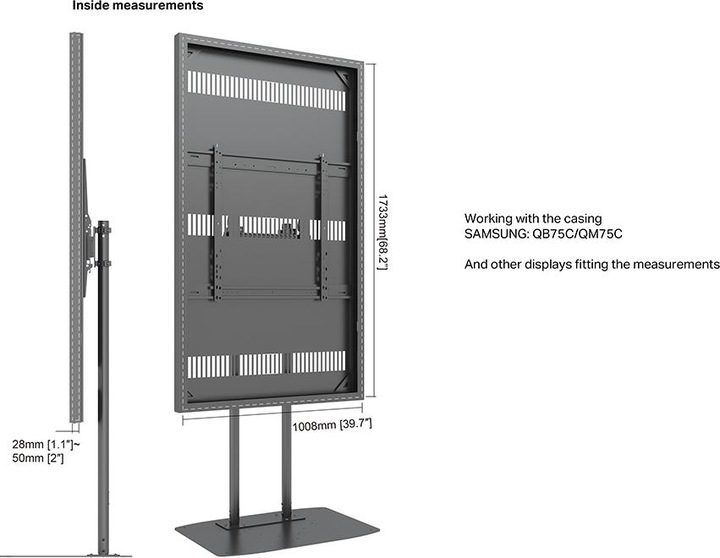 Produktbild Multibrackets Stele Slim ohne Monitor, Portrait, 75"/8225
