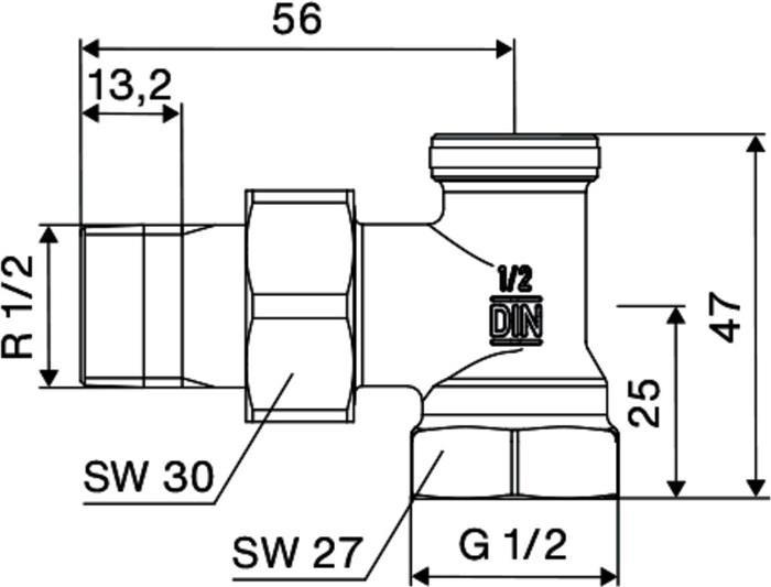 Produktbild Schell Heizkörperverschraubung absperrbar 10 bar, Eck mattnickel, 1/2Zo mattnickel, 1/2Zoll