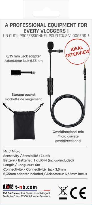 Produktbild T'nB Influence Clip Microfon 360°, 3,5 mm Jack