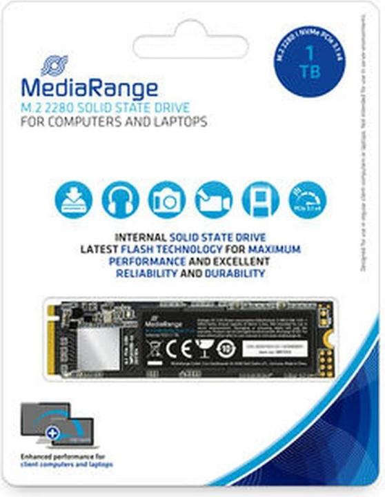 Image du produit MediaRange Interne.M.2 SSD 2280 NVMe PCIe TLC Nand (1000 Go, M.2 2280)