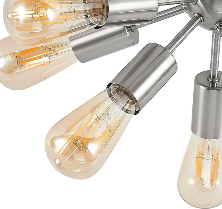 Produktbild Lindby Rayos Deckenleuchte, nickel satin (E27)