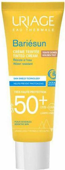 Actual product image Uriage Tónovaná plešová krém na opalováná SPF 50+ Bariesun Golden Tint (Tinted Cream) 50 ml (Suntan cream, SPF 50+, 50 ml, 500 g)