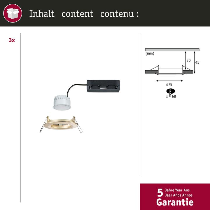 Produktbild Paulmann Einbauleuchte Nova Set Zigbee (530 lm)