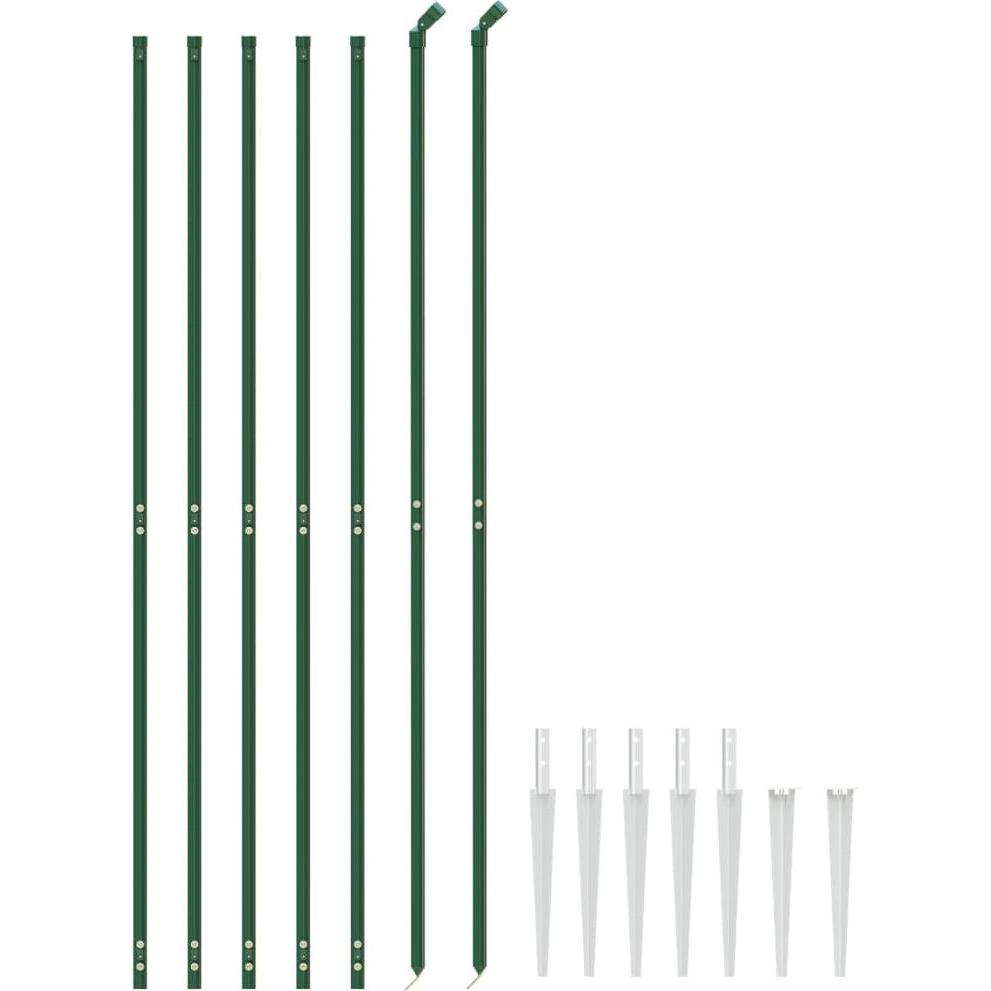 VidaXL, Gartenzaun, Maschendrahtzaun mit Bodenhülsen Gartenzaun Drahtzaun Zaun Grün 2,2x10m