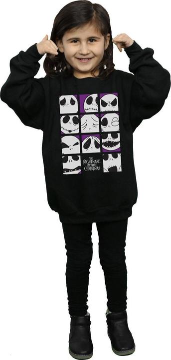 Produktbild Disney Nightmare Before Christmas Many Faces Of Jack Squares Sweatshirt Mädchen (128)