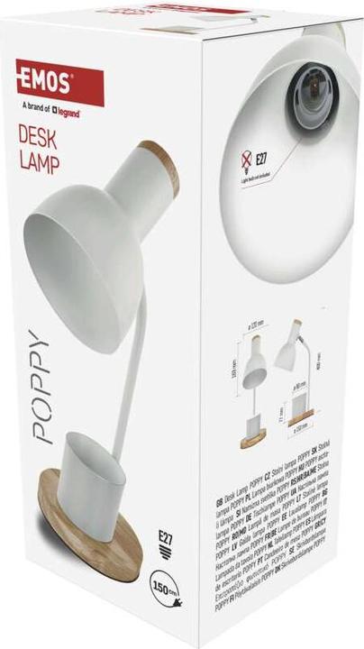 Immagine prodotto Emos Schreibtischlampe POPPY, weiss (E27)