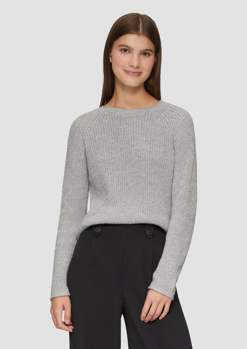 Produktbild S.Oliver Strickpullover Melierter Strickpullover mit Raglanärmeln (XS)
