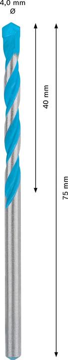 Immagine prodotto Bosch Professional Zubehör Trapano Expert CYL-9 MultiConstruction, 4 x 40 x 75 mm, d 4 mm, 10 pezzi. (4 millimetri)