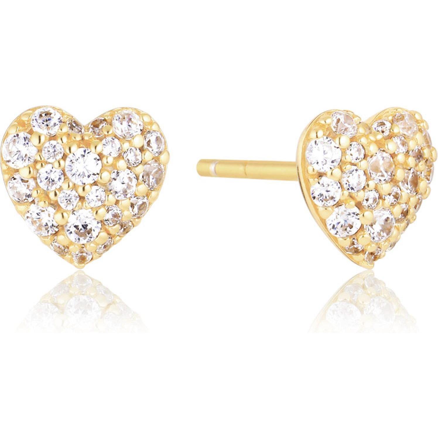 Sif Jakobs, Ohrringe, Romantic gold-plated earrings with cubic zirconia Caro SJ-E72350-CZ-YG, (925er Silber)