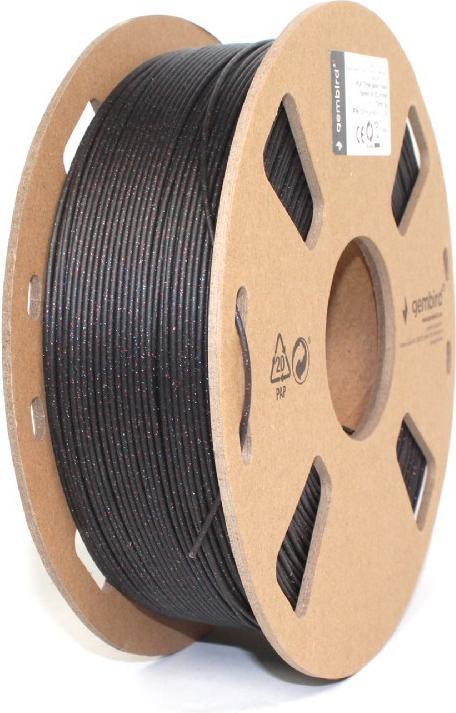 Actual product image Gembird Filament, PLA 'Three galaxy/' black 1.75mm, 1kg 3DP-PLA-MX3-01-GBK (PLA, 1.75 mm, 1320 g, Black)