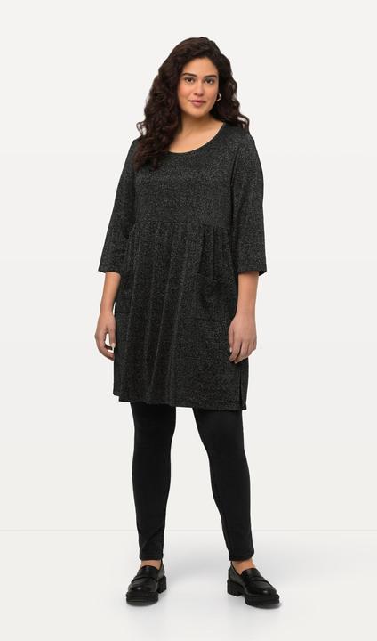 Produktbild Ulla Popken Longshirt, Metallic-Effekt, A-Linie, Rundhals, 3/4-Arm (46, 48)