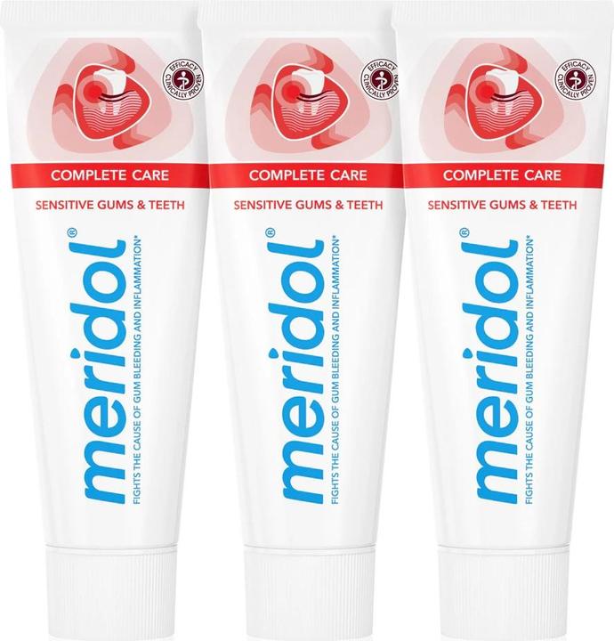 Produktbild Meridol Toothpaste for sensitive teeth Complete Care Sensitiv e Gums & Teeth tripack 3 x 75 ml (75 ml)