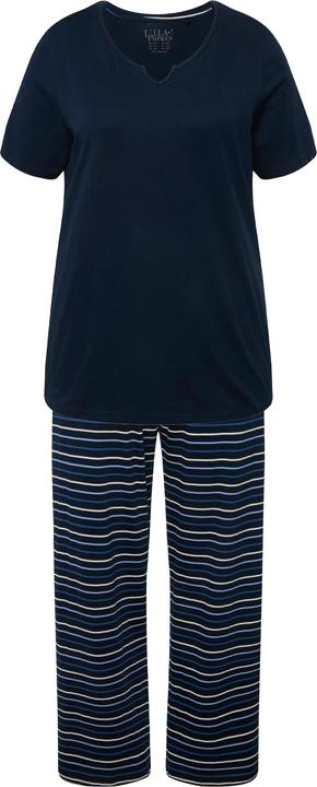 Produktbild Ulla Popken Pyjama, Ringel, Tunika-Ausschnitt, Halbarm (46, 48)