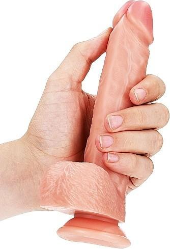 Actual product image RealRock Straight Realistic Dildo with Balls and Suction Cup - 7"/ 18 cm
