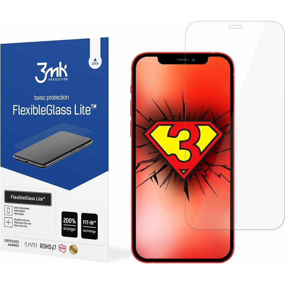 3MK hybrid glass Flexible 2.5D Lite for iPhone 12 Mini (1 Stück, Apple iPhone 12 mini), Smartphone Schutzfolie, Transpar...
