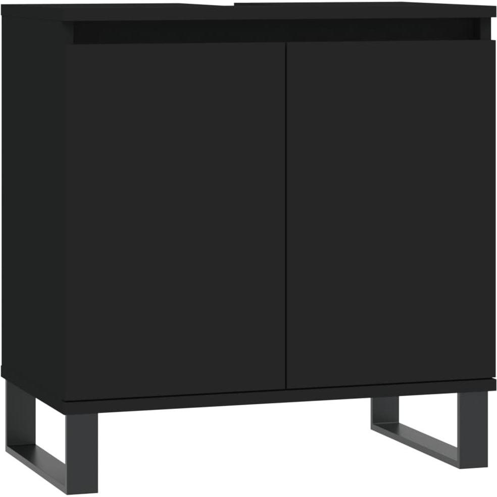VidaXL, Badezimmerschrank, Badschrank Schwarz 58x33x60 cm Holzwerkstoff, Farbe (58 x 33 x 60 cm)