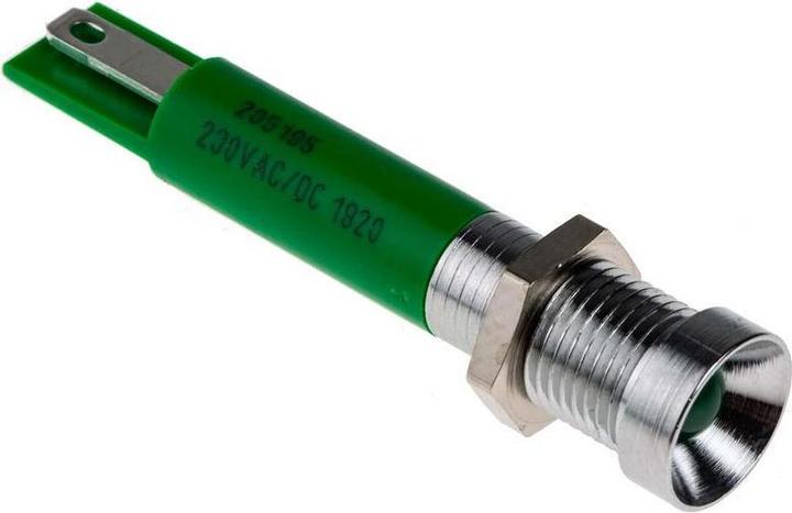Produktbild RS PRO LED grün 30mm chrom Gehäuse 230V