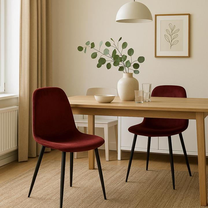 Produktbild HTI-Living Esszimmerstuhl Samt 2er Set Savannah Rot