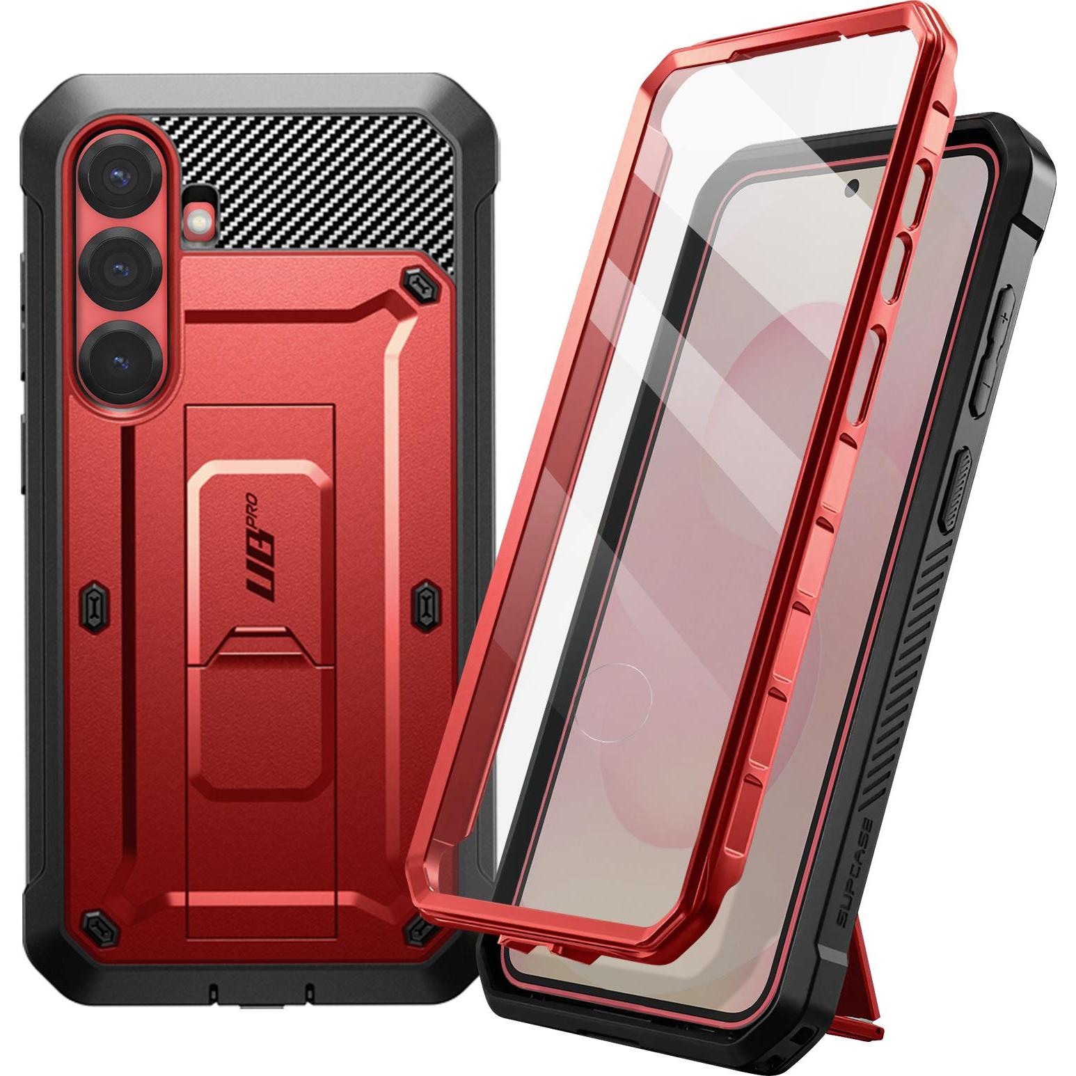 Supcase Unicorn Beetle Pro Rundum-Hülle (Samsung Galaxy S25), Smartphone Hülle, Rot