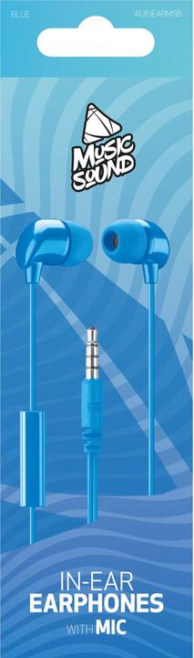 Image du produit Music Sound Cellularline Music & Sound IN-EAR Earphones Bleu (Pas de réduction du bruit, Filaire)
