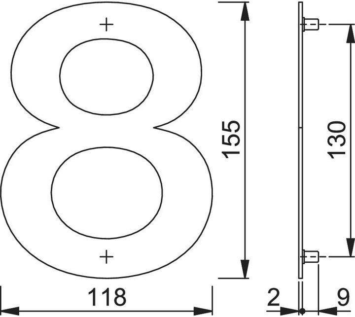 Actual product image Magni House number number 8 stainless steel