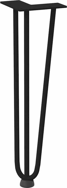 Produktbild vidaXL Haarnadelbeine 4 Stk. Schwarz 42 cm Massivstahl Hairpin Tischbein