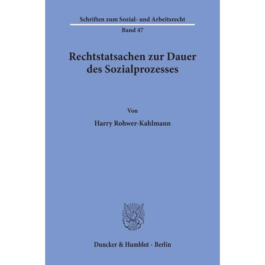 Rechtstatsachen zur Dauer des Sozialprozesses., Fachbücher