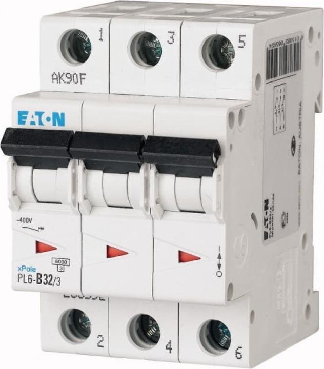 Actual product image Eaton PL6-D32/3 6KA MCB