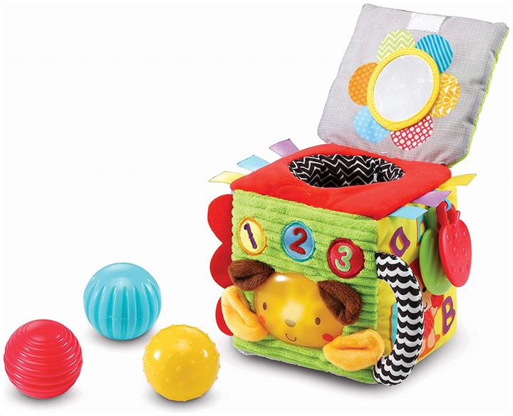 VTech 528203 Baby Zachte Activiteiten Kubus met Melodietjes en Zinnetjes (Engelse versie) 3+ Maanden