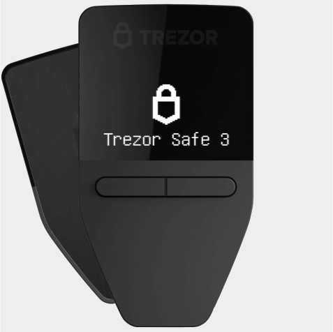 Actual product image Trezor Safe 3 - Cosmic Black (Bitcoin, Bitcoin cash, Ethereum Classic, Cardano, Dogecoin, Litecoin, Stellar)