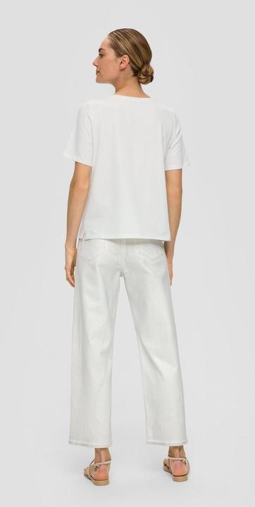 Produktbild S.Oliver T-Shirt T-Shirt aus Baumwollstretch mit Paillettenstickerei (46)