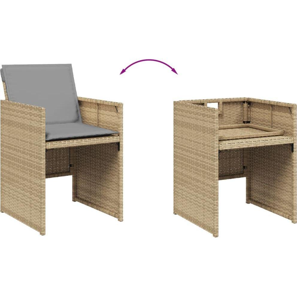VidaXL, Gartenstühle, 10-tlg. Garten-Lounge-Set mit Kissen