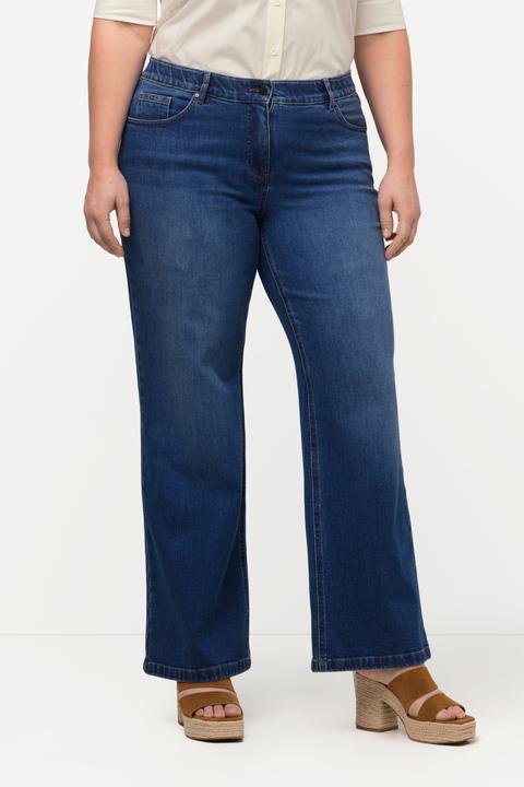 Actual product image Ulla Popken Eco Cotton Wide Leg Mary Fit Stretch Jeans (52)