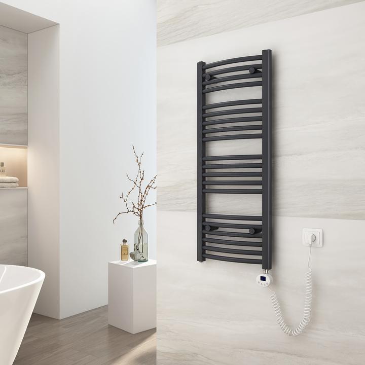 Produktbild Emke Elektrischer Badheizkörper, Badheizung Elektrisch, Anthrazit 100x40cm 300W