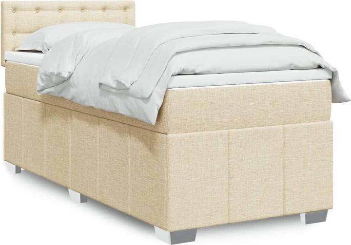 Produktbild vidaXL Bo x springbett mit Matratze 90 x 200 cm Stoff (90 x 200 cm)