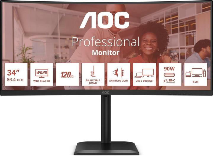 AOC CU34E4CV (3440 x 1440 pixels, 34")