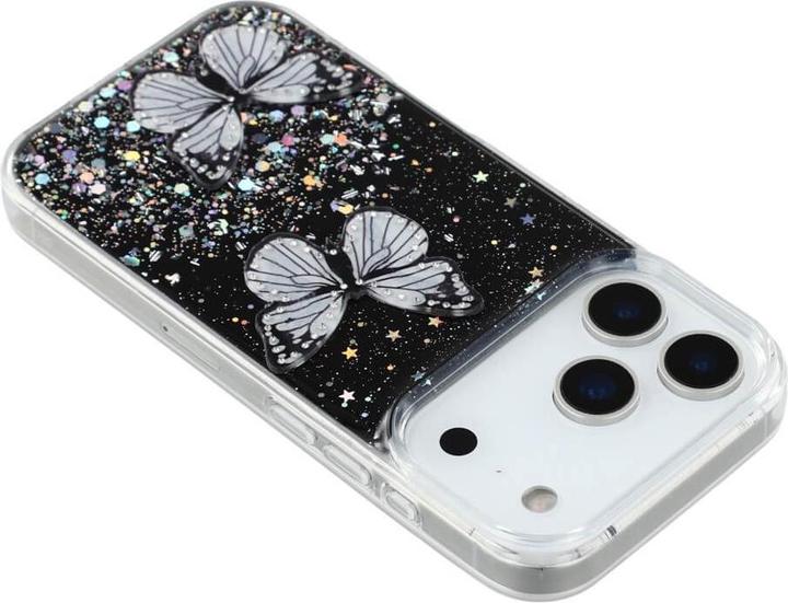 Actual product image Cover-Discount iPhone 17 Pro Max - Glitzer Hülle Schmetterlinge (Apple iPhone 17 Pro Max)