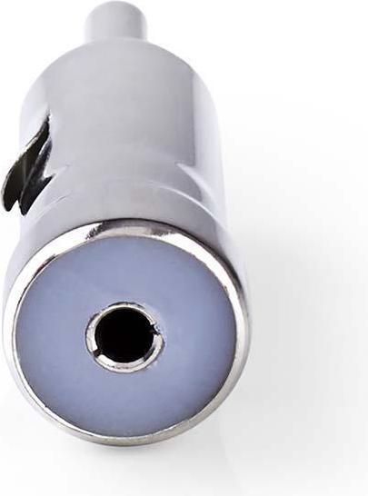 Actual product image Nedis Car aerial connector straight plug copper 50 ohm press on metal silver 10 pieces Ums