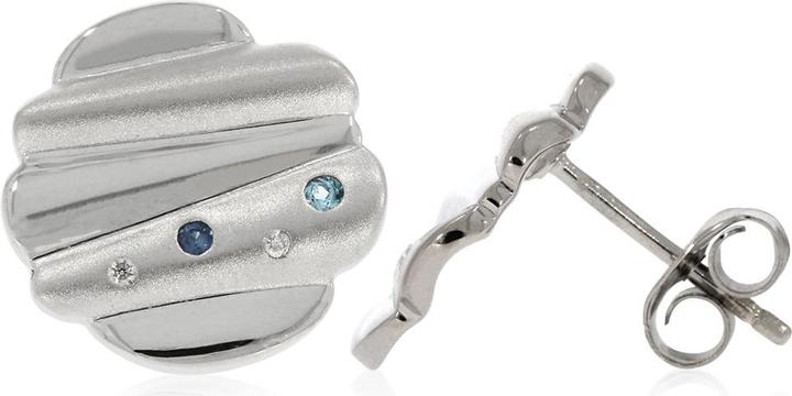 Image du produit Xen Boucles d'oreilles avec diamants, saphir et topaze bleue (Argent sterling 925)