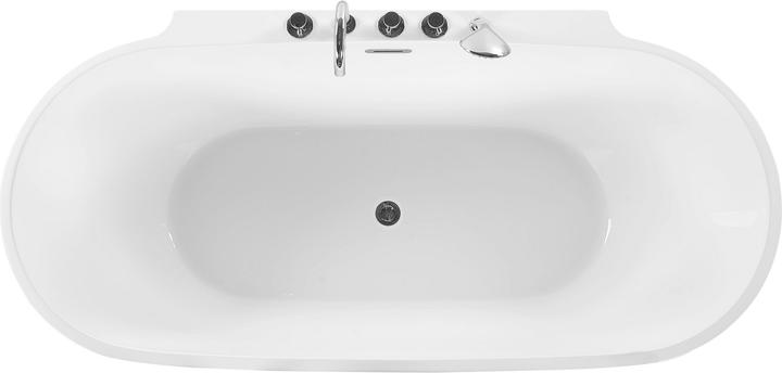 Actual product image Beliani Bathtub freestanding white with tap oval 170 x 80 cm ROTSO (286 l, 170 cm, 80 cm)
