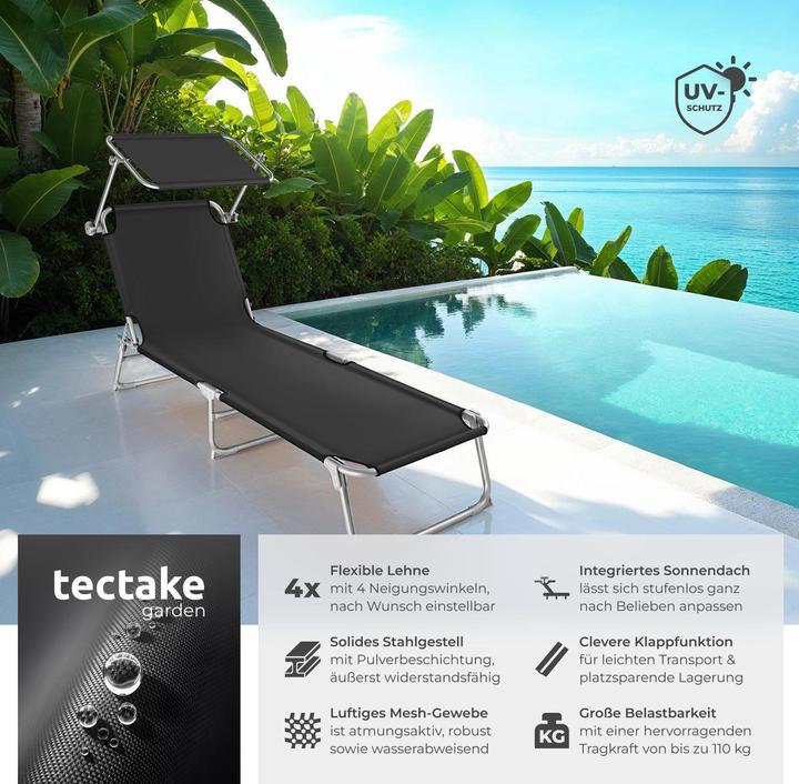 Produktbild tectake Gartenliege (190 cm)