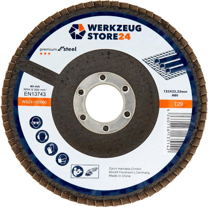Actual product image Werkzeugstore24 10x lamellar grinding wheel 125 mm curved aluminium oxide K 80 (80)